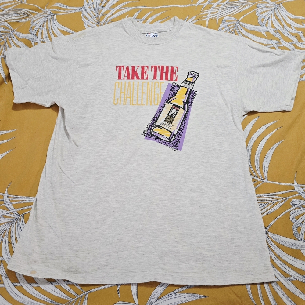 Coors Light Vintage Grey Take The Challenge Short Sleeve T-shirt